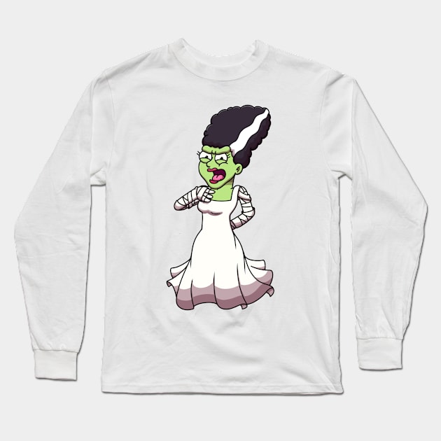 Bride Of Frankenstein Long Sleeve T-Shirt by TheMaskedTooner